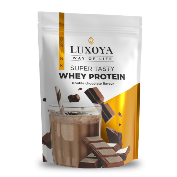 SUPER TASTY WHEY PROTEIN - PRÉMIUM FEHÉRJE ITALPOR 450 g DOY - Dupla csokoládé ízű - VALÓDI CSOKIDARABOKKAL!