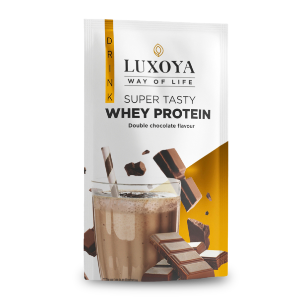 SUPER TASTY WHEY PROTEIN - PRÉMIUM FEHÉRJE ITALPOR 30 g - Dupla csokoládé ízű - VALÓDI CSOKIDARABOKKAL!
