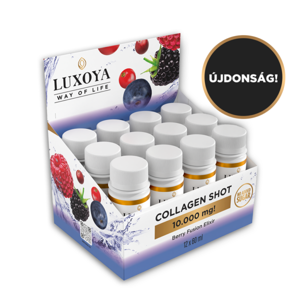 COLLAGEN SHOT 10.000 mg FOLYÉKONY KOLLAGÉN 12x60 ml gyűjtődoboz - Erdei gyümölcs ízű